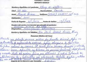 A detail of the medical report on my "food transgression"